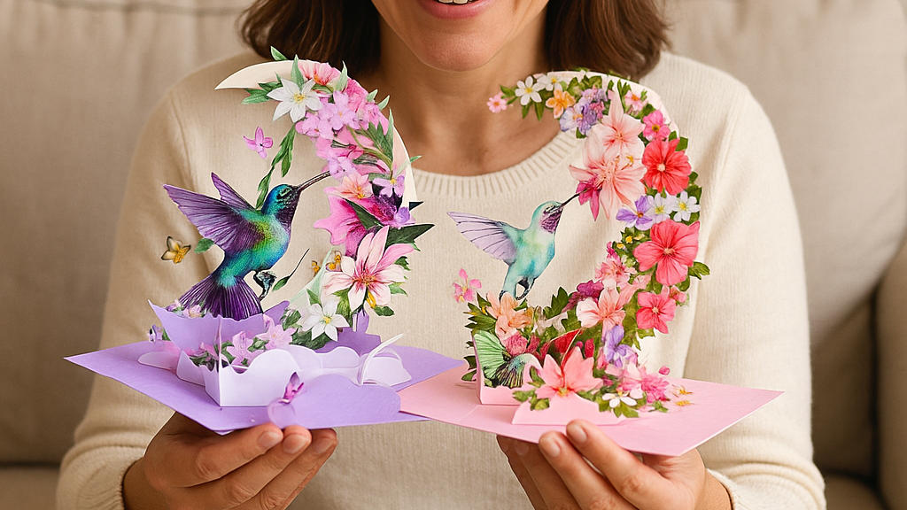FlutterJoy: Enchanted Hummingbird Pop-Up Cards