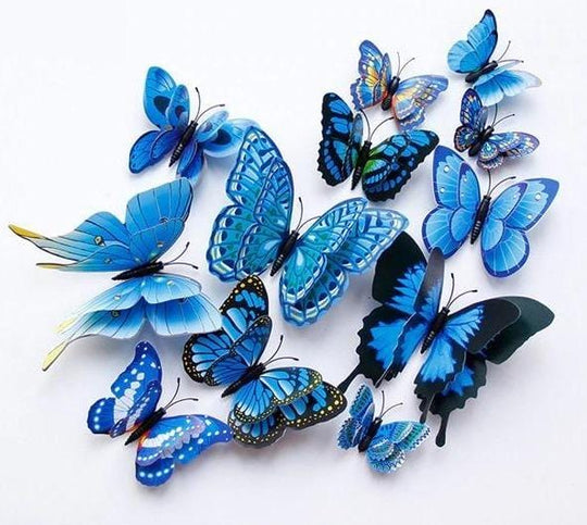 Flutter Flyers  Butterfly Stickers I 1-Dozen 3D Magnetic Stickers