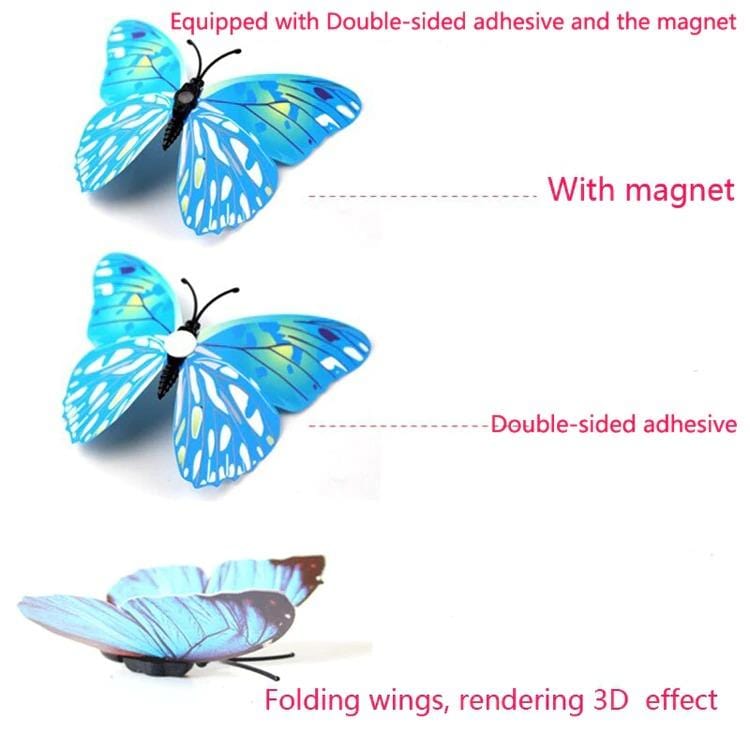 Flutter Flyers  Butterfly Stickers I 1-Dozen 3D Magnetic Stickers