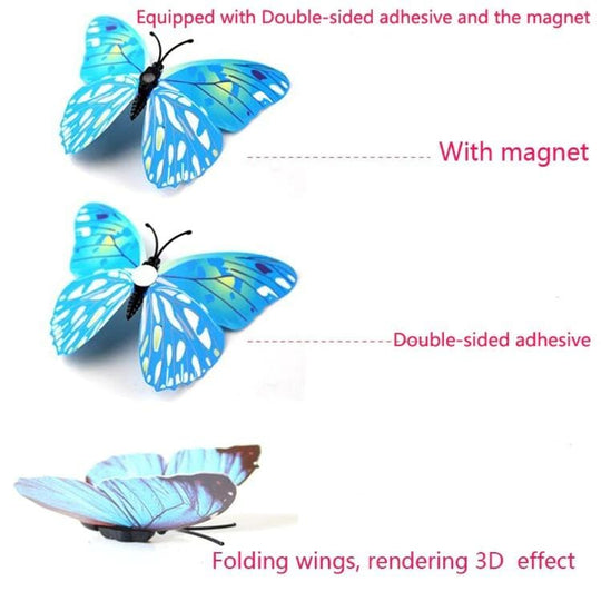 Flutter Flyers  Butterfly Stickers I 1-Dozen 3D Magnetic Stickers