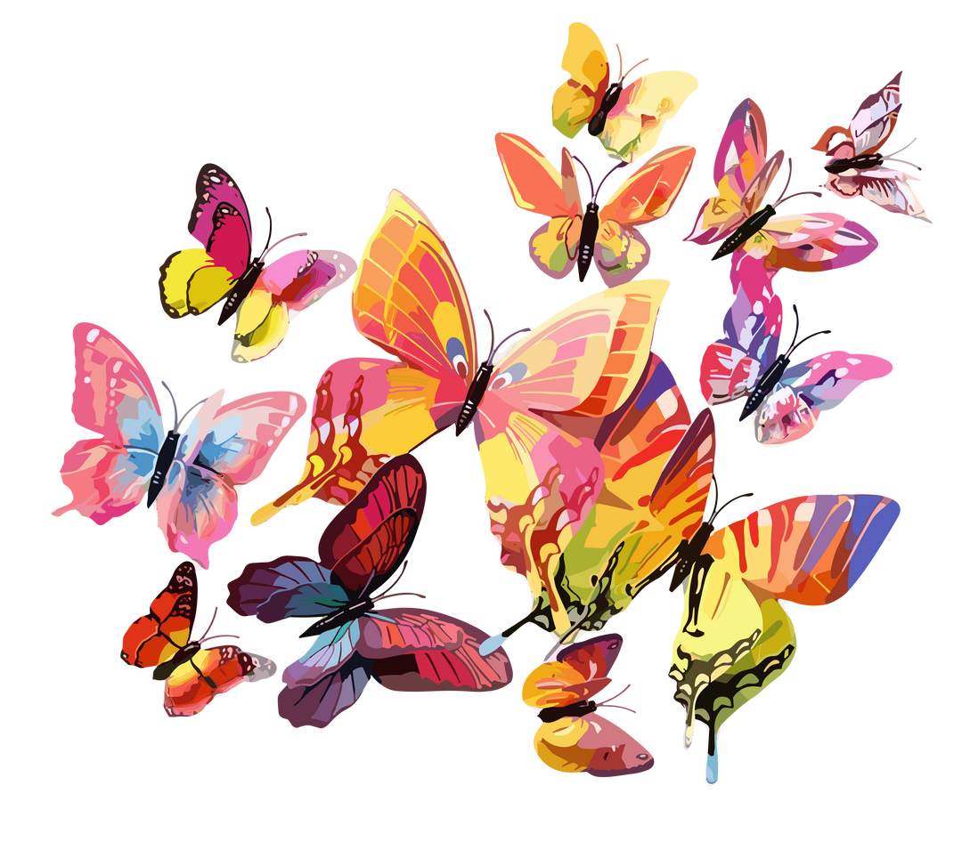 Butterfly Stickers I 1-Dozen 3D Magnetic Stickers