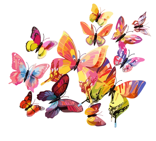 Butterfly Stickers I 1-Dozen 3D Magnetic Stickers