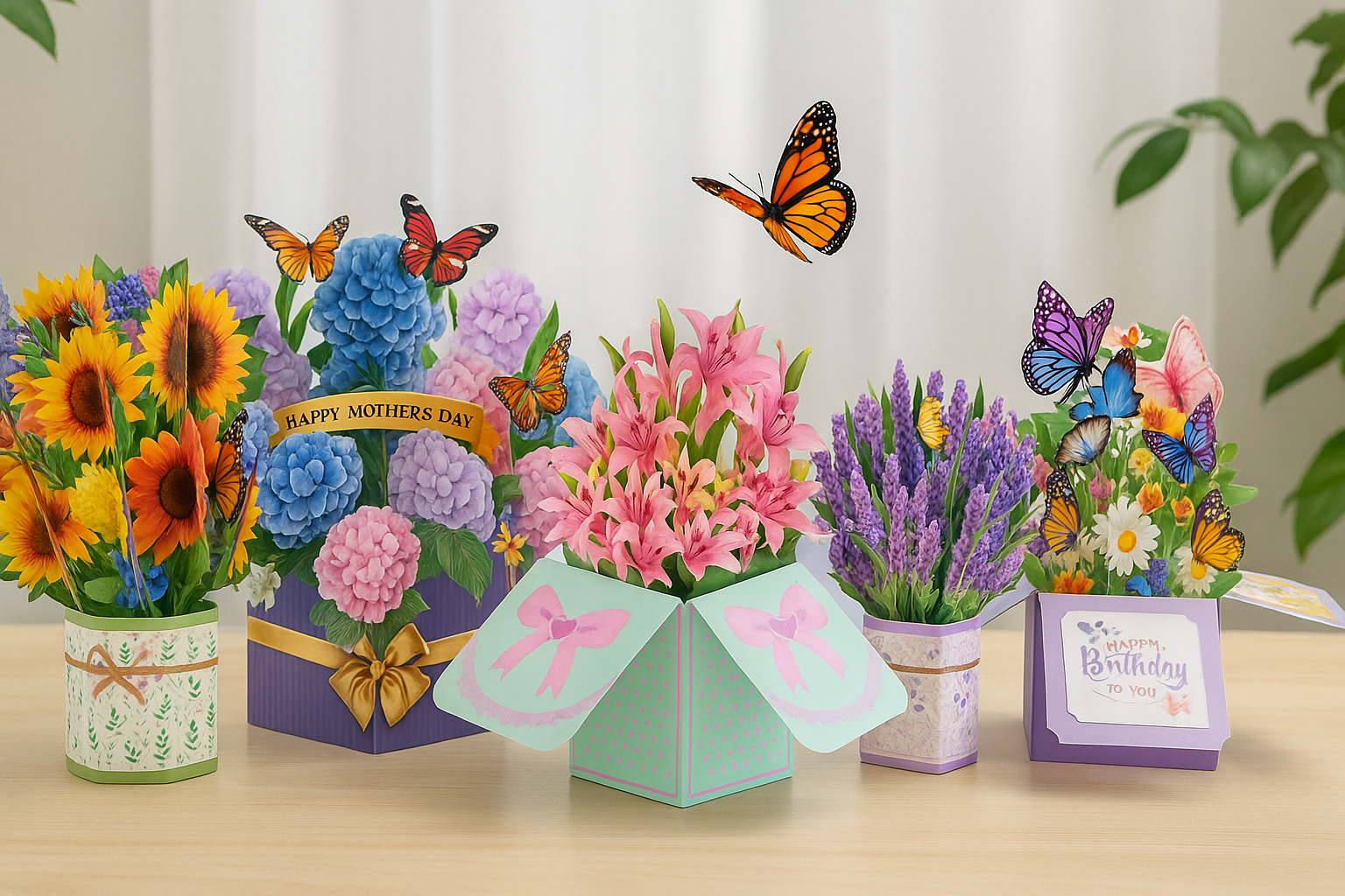 FlutterBloom Pop-Up Bouquet Cards