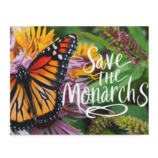 Save the Monarchs Puzzle - Smuk Monark Sommerfugl med Blomster og Milkweed