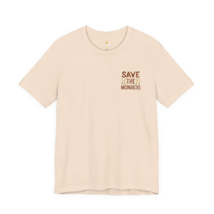 T-shirt med sommerfugleblomster — Blød creme / S