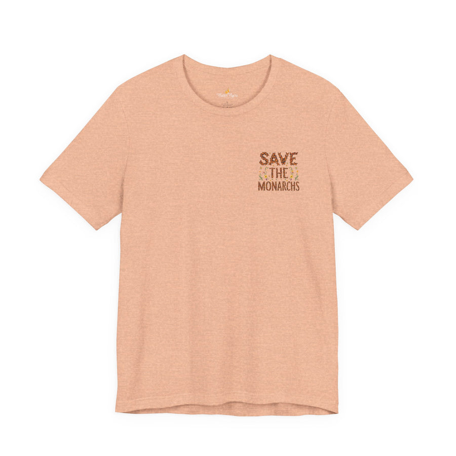 T-shirt med sommerfugleblomster — Heather Peach / S
