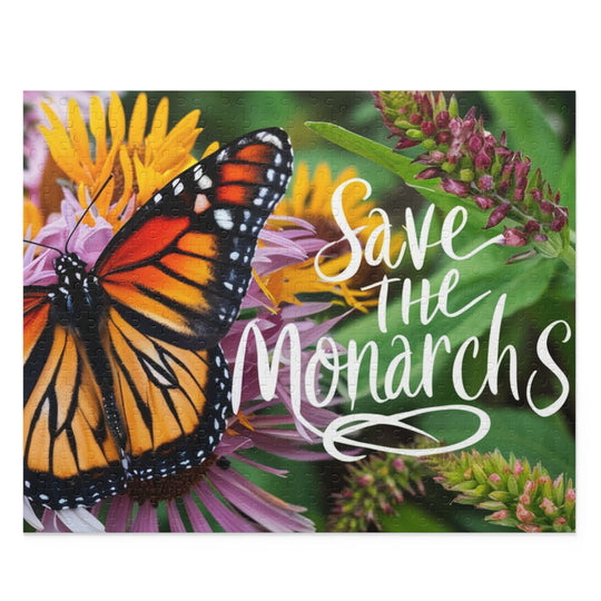 Save the Monarchs Puzzle - Smuk Monark Sommerfugl med Blomster og Milkweed