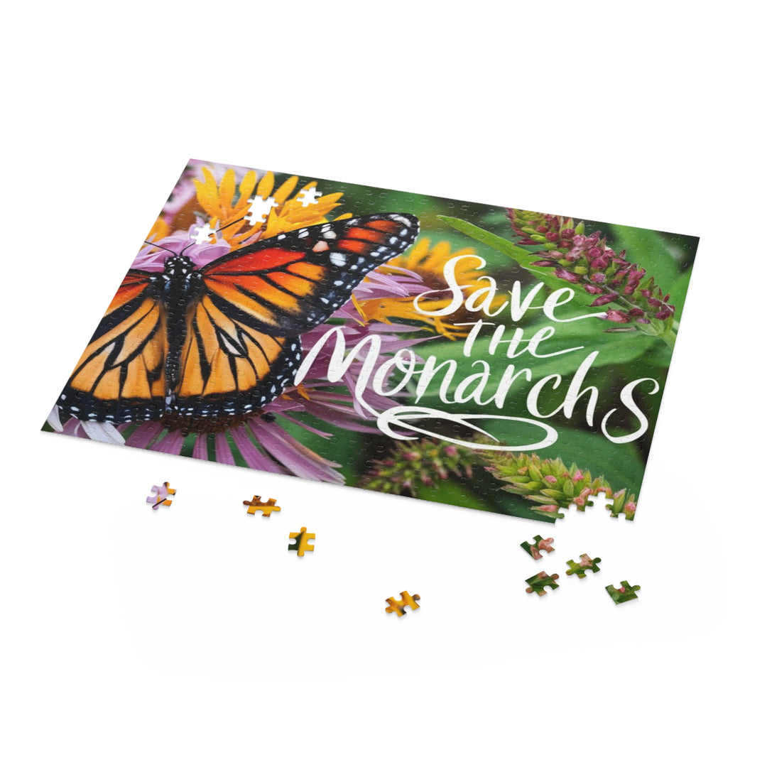 Save the Monarchs Puzzle - Smuk Monark Sommerfugl med Blomster og Milkweed