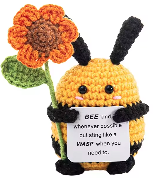 "Bee-lieve in Yourself!" Positivity Bee Toy Positivity Bee with Flower