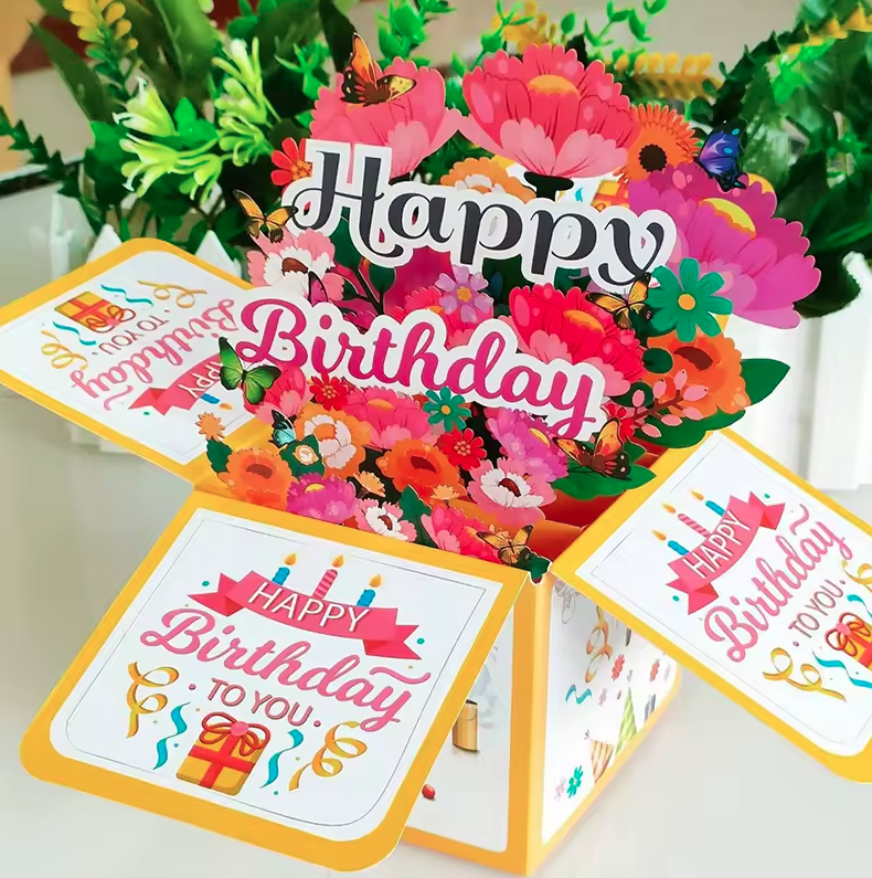FlutterBloom Pop-Up Birthday Bouquet