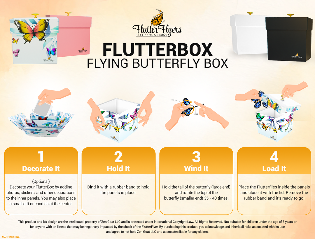 Pink Explosion Butterfly Box med FlutterFlyers 