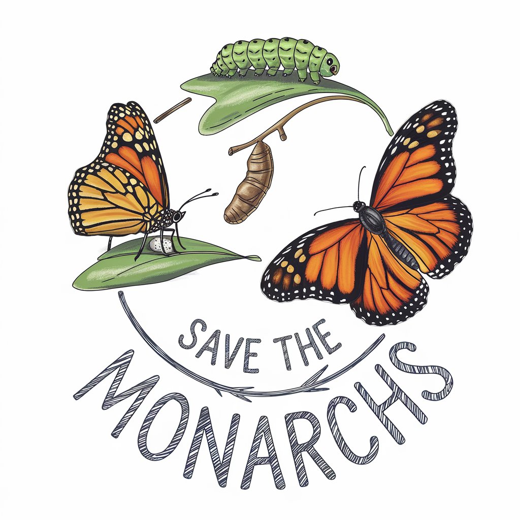 Save The Monarchs Life Cycle Pencil Sketch Tee