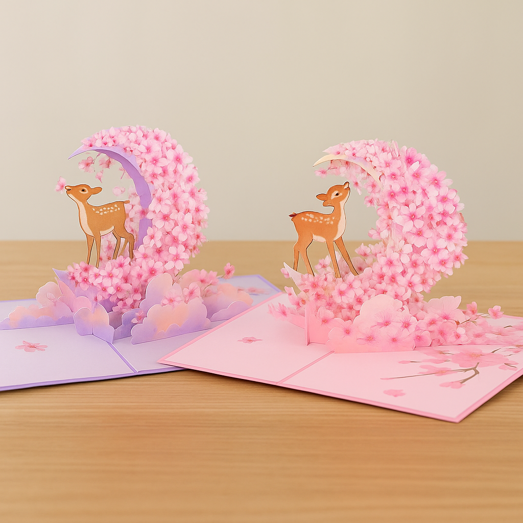 FlutterJoy: Fawn in Bloom Pop-Up Cards