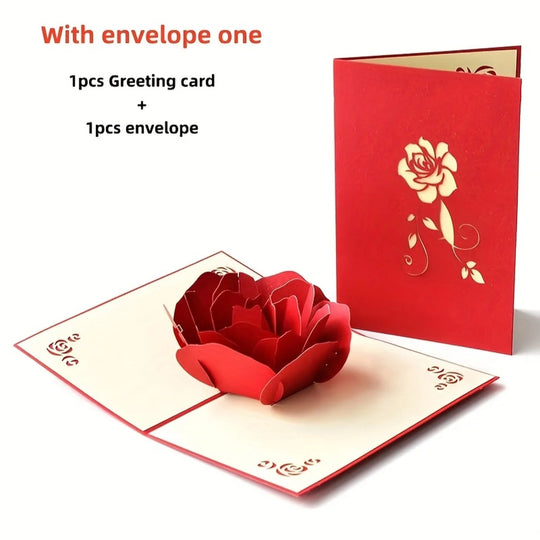 FlutterJoy: Eternal Rose Pop-Up Card