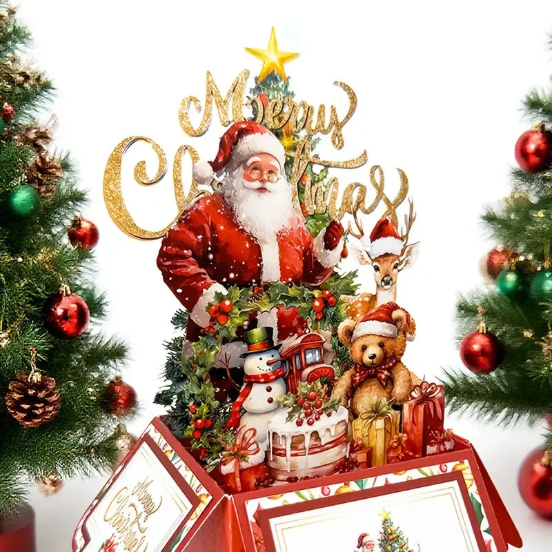 FlutterJolly: Santa’s Festive Surprise Pop-Up Card