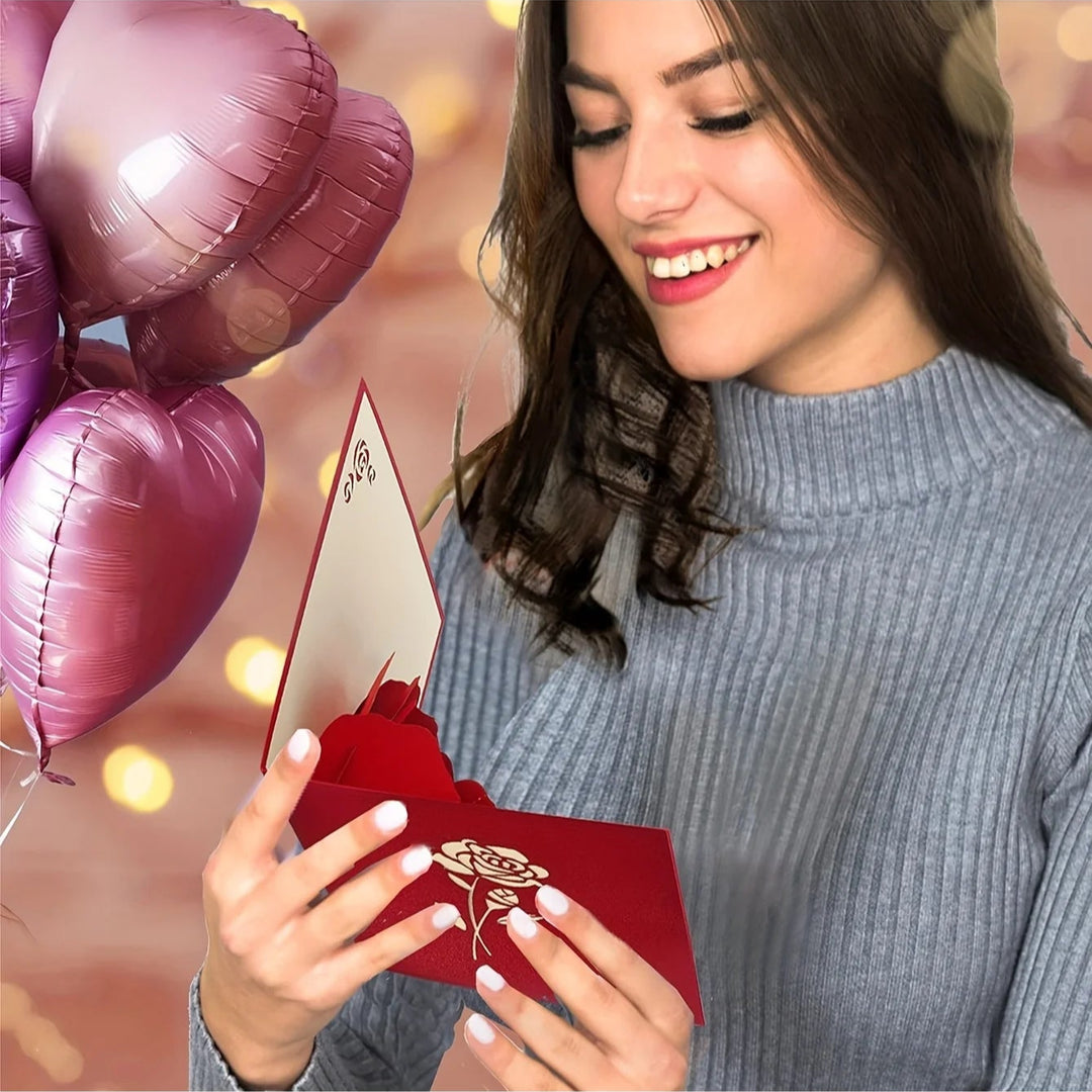 FlutterJoy: Eternal Rose Pop-Up Card