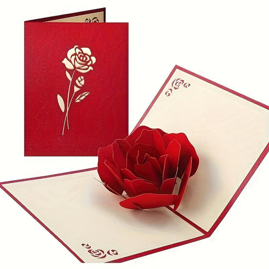 FlutterJoy: Eternal Rose Pop-Up Card