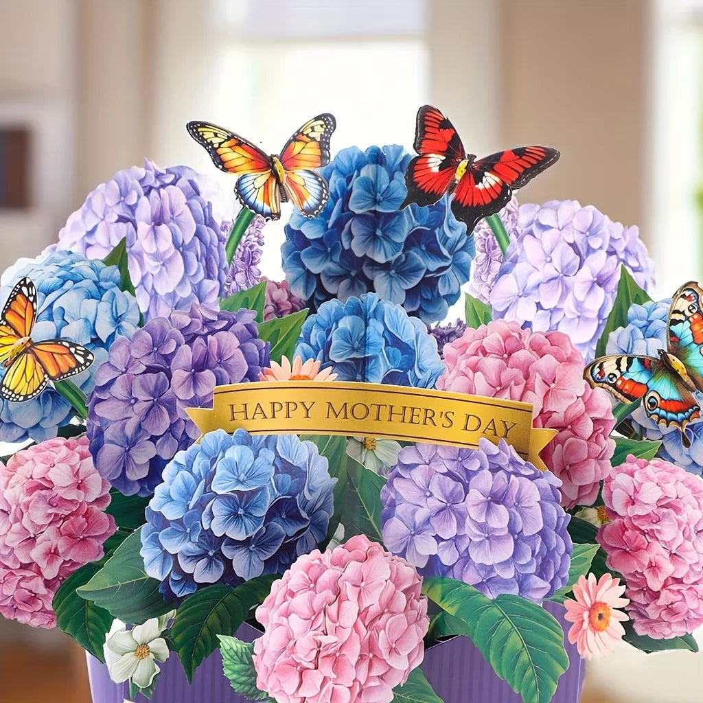 FlutterBloom: Hydrangea Bouquet Card