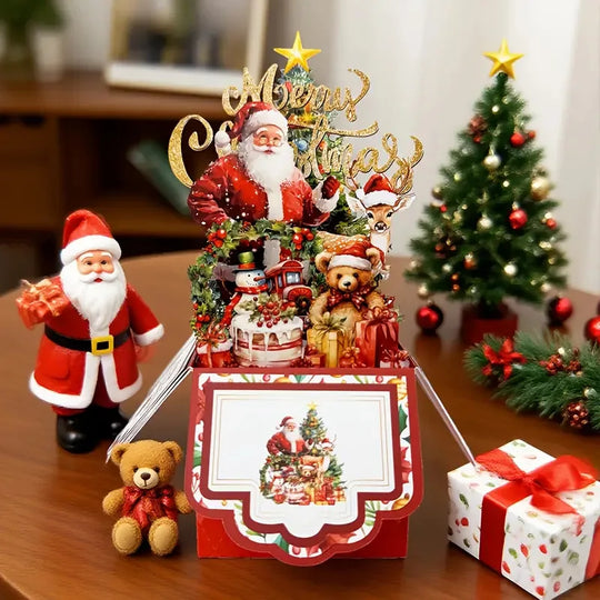 FlutterJolly: Santa’s Festive Surprise Pop-Up Card