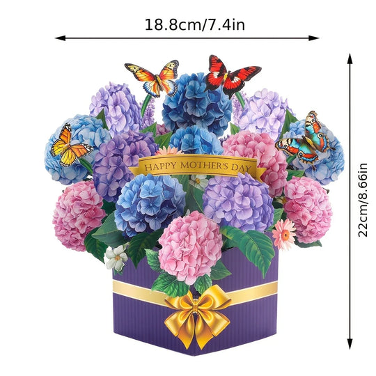 FlutterBloom: Hydrangea Bouquet Card