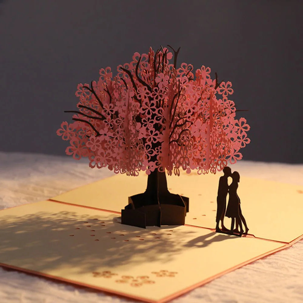 FlutterJoy: Cherry Blossom Tree Pop-Up Cards