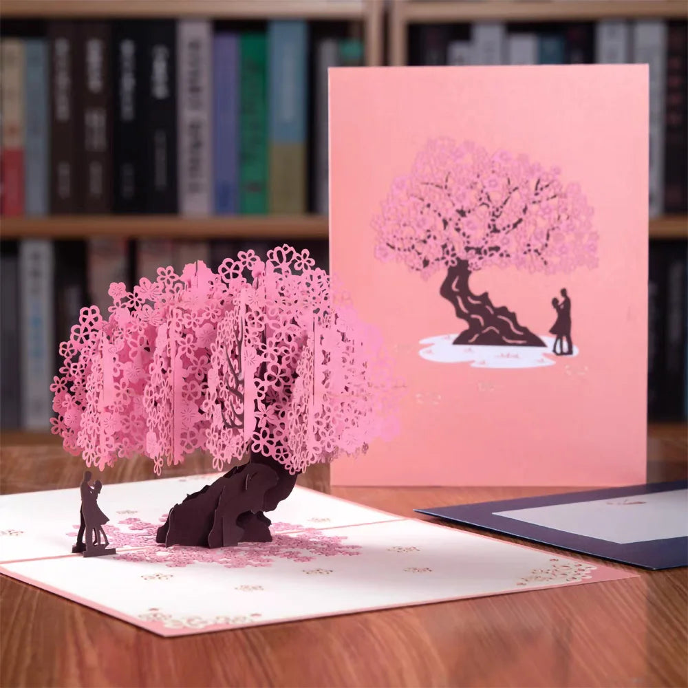 FlutterJoy: Cherry Blossom Tree Pop-Up Cards