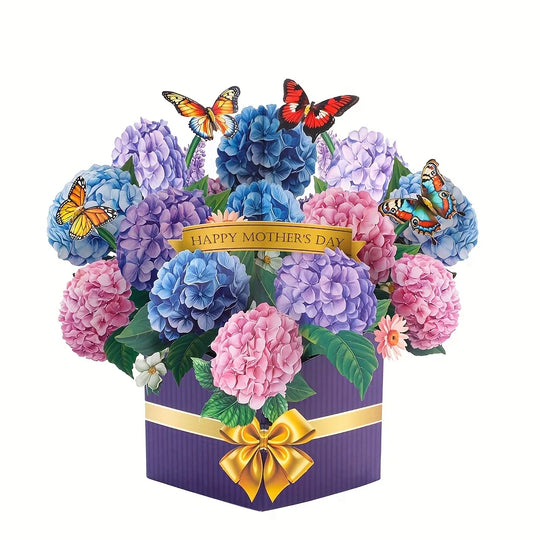 FlutterBloom: Hydrangea Bouquet Card