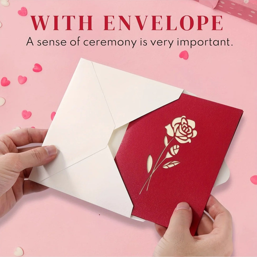 FlutterJoy: Eternal Rose Pop-Up Card