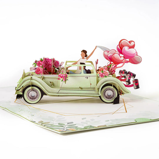 FlutterJoy: Just Married Pop-Up Cards