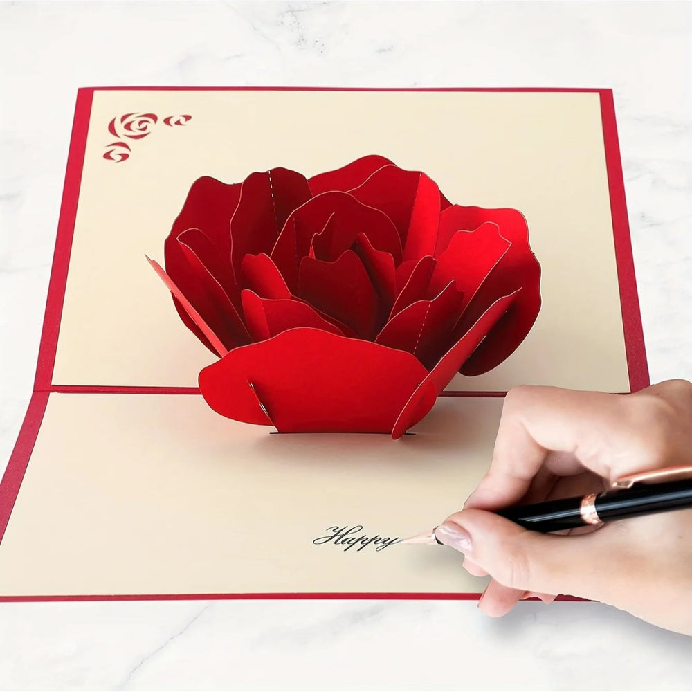 FlutterJoy: Eternal Rose Pop-Up Card