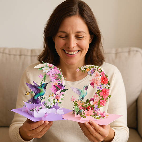 FlutterJoy: Enchanted Hummingbird Pop-Up Cards