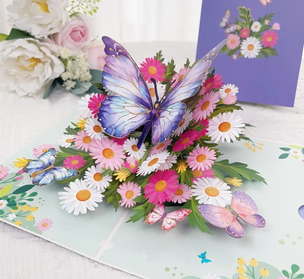 FlutterJoy Card: Butterfly Pop-Up Purple