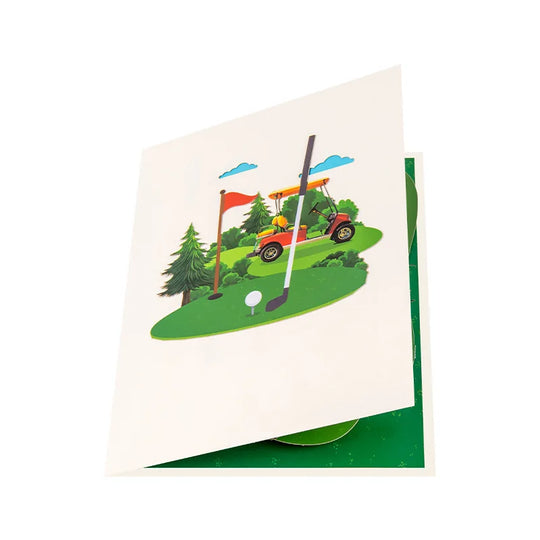 FlutterJoy: Golf Course Pop-Up Card for Dad