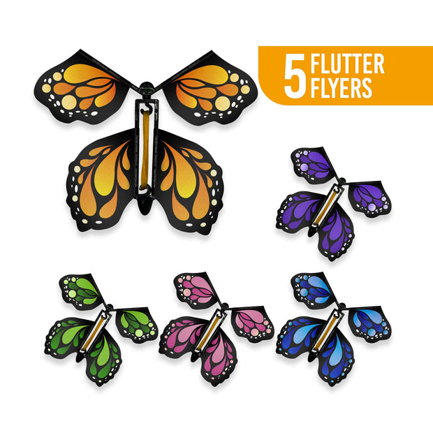Flutter Flyers 5 Monarch Flyers (1 Set) Flying Monarch Butterflies - Assorted Colors