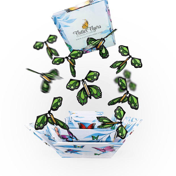 Flutter Flyers Green Monarch Flyers x 5 Monarch Butterfly Explosion Box with FlutterFlyers