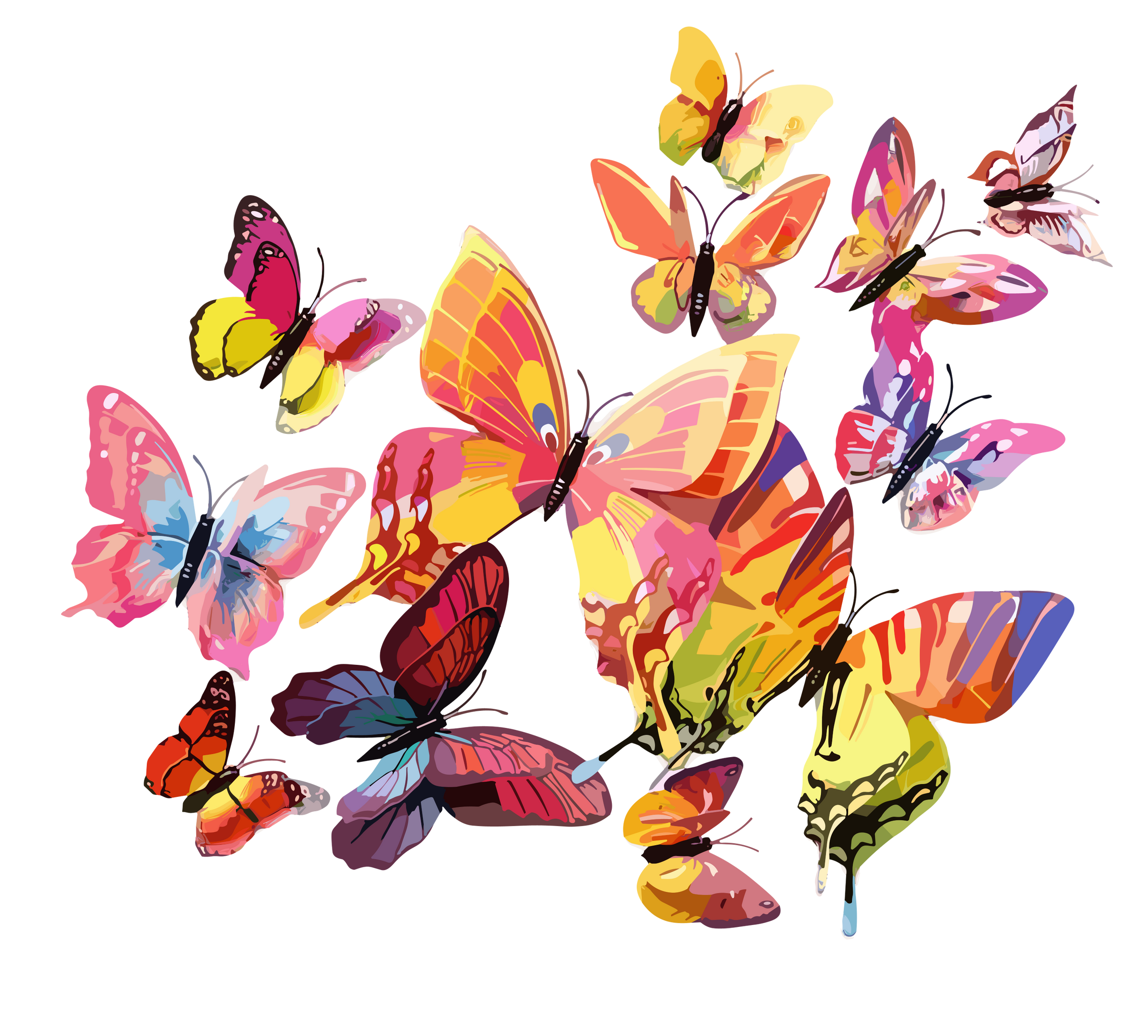 Butterfly Stickers I 1-Dozen 3D Magnetic Stickers