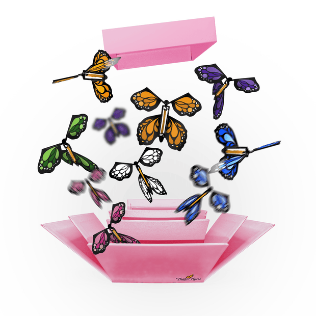 Flutter Flyers  Pink DIY FlutterBox +5 FlutterFlyers FlutterBox I DIY Butterfly Explosion Box Kit