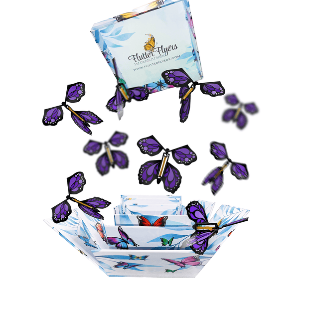 Flutter Flyers Purple Monarch Flyers x 5 Monarch Butterfly Explosion Box with FlutterFlyers