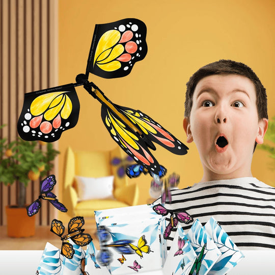 Color Your Own Flying Butterflies, Butterfly Craft for Kids, Wind Up Flying Toy, DIY Coloring Activity, Greeting Card Surprise