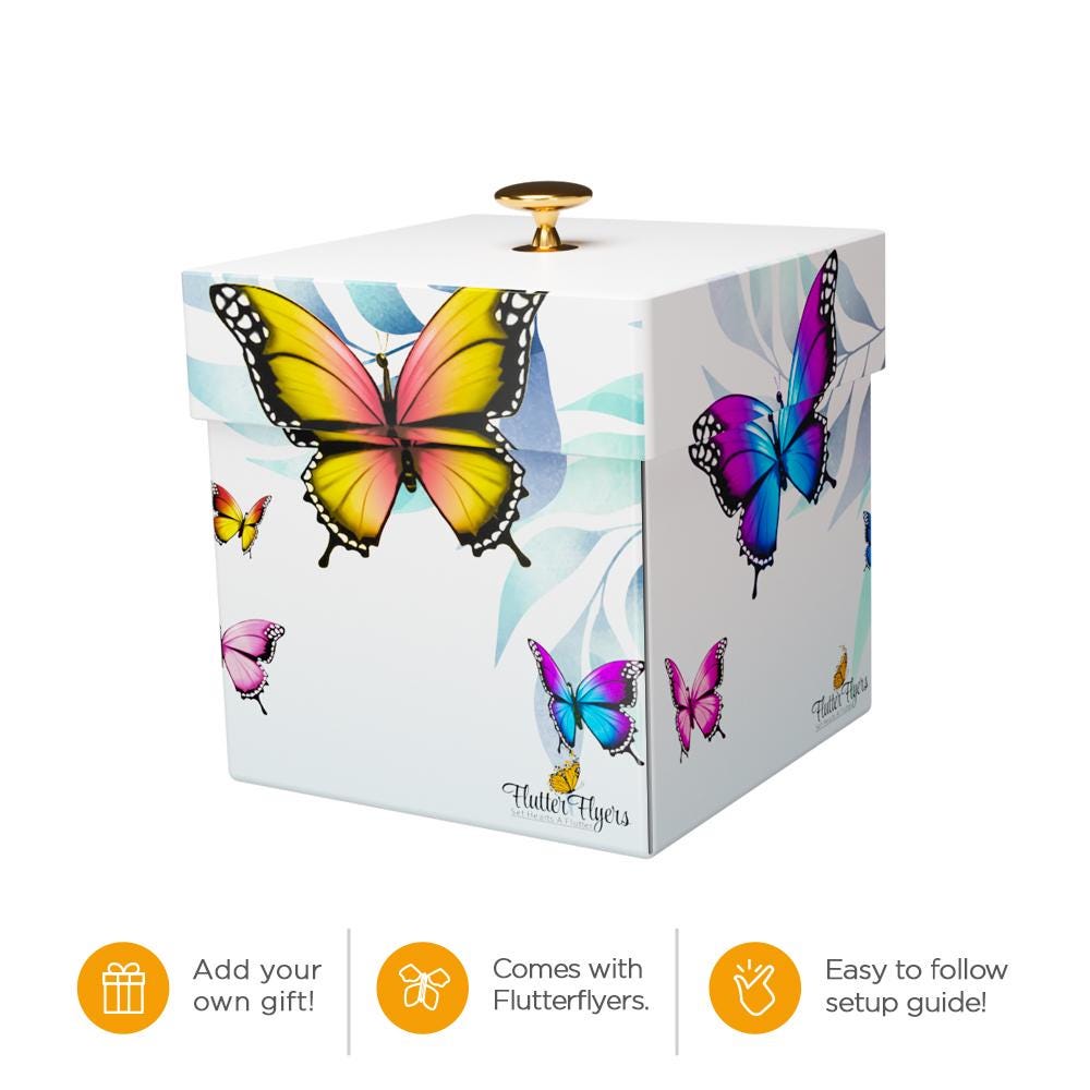 Butterfly Explosion Gift Box with Flying Butterflies, Monarch Butterfly Surprise Box, Birthday Gift, Mother’s Day Gift, Unique Gift
