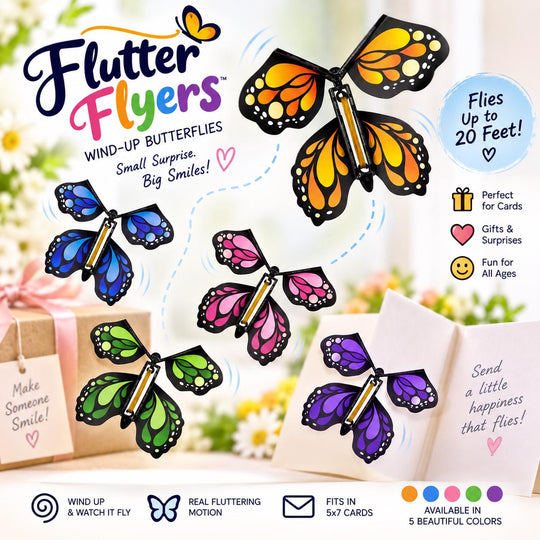 Flying Wind-Up Butterflies, Greeting Card Surprise, Butterfly Lover Gift, Flying Butterfly Toy, Birthday Card Insert, Unique Gift