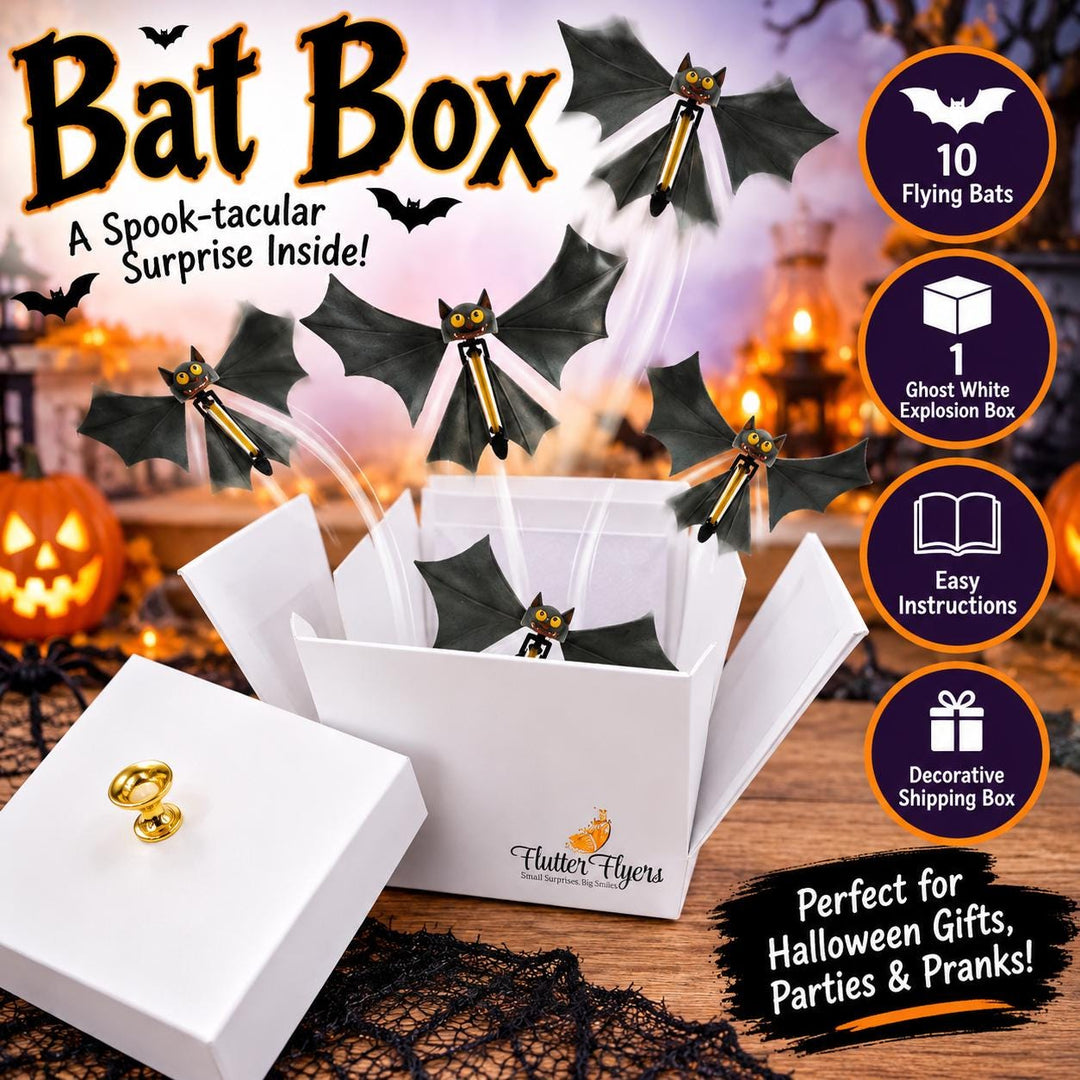 Halloween Bat Box with Flying Bats, Explosion Gift Box, Spooky Surprise Box, Halloween Gift for Kids, Grandkids &amp; Adults