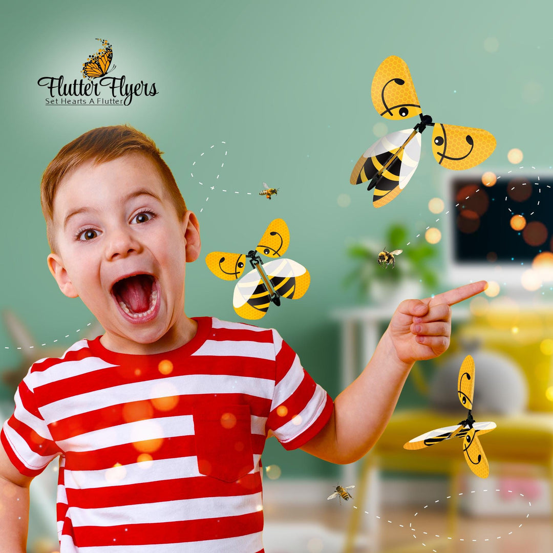 Flying Wind-Up Bees, Greeting Card Surprise, Bee Lover Gift, Funny Flying Bee Toy, Birthday Card Insert, Unique Gift for Kids &amp; Adults