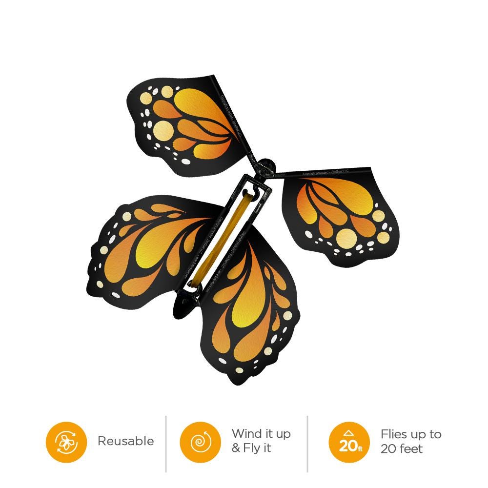 Flying Wind-Up Butterflies, Greeting Card Surprise, Butterfly Lover Gift, Flying Butterfly Toy, Birthday Card Insert, Unique Gift