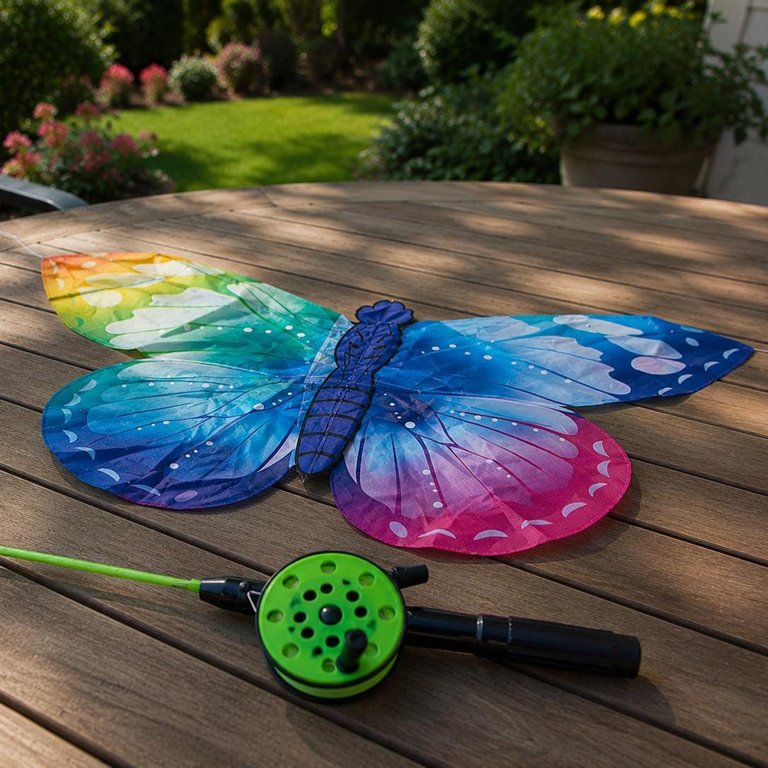 Butterfly Kite for Kids, No Wind Needed, Kid Powered Flying Butterfly Toy, Indoor Outdoor Kite, Birthday Gift for Kids