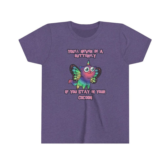 Printify Kids clothes Heather Team Purple / XL Kids FlutterCat T-Shirts