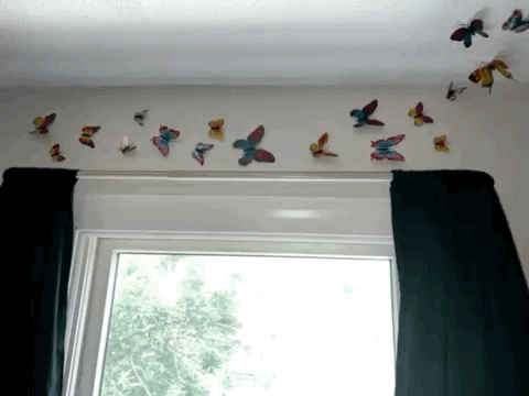 Flutter Stickers: 12 3D Butterfly Sticker / Magnets