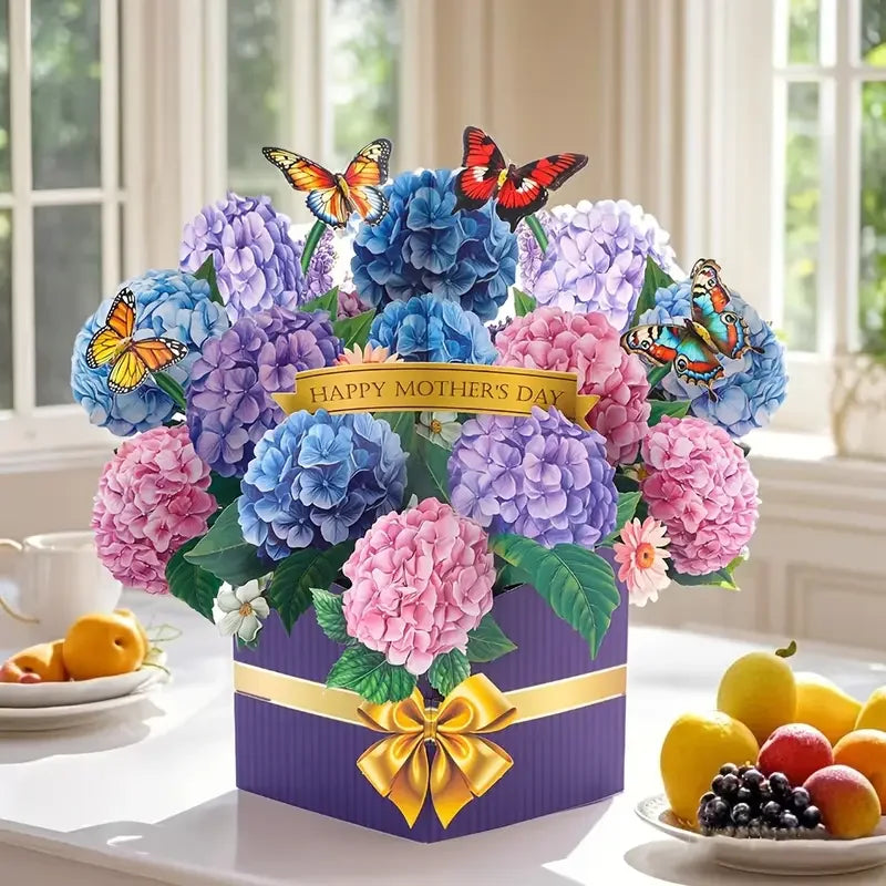 FlutterBloom: Hydrangea Bouquet Card
