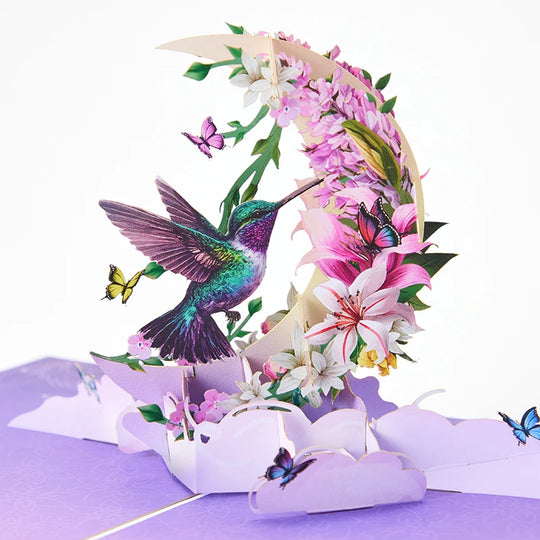 FlutterJoy: Enchanted Hummingbird Pop-Up Cards