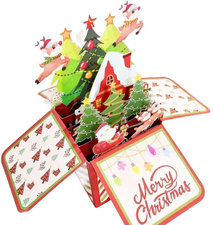 Cartes pop-up de Noël FlutterJolly — Surprise du Père Noël
